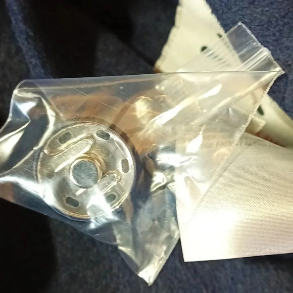 Wool blend Isaac Mirzah Live coat navy snap buttons self tie  belt nwot large - Picture 13 of 13